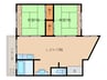 近鉄難波線・奈良線/東生駒駅 徒歩2分 3階 築53年 2LDKの間取り