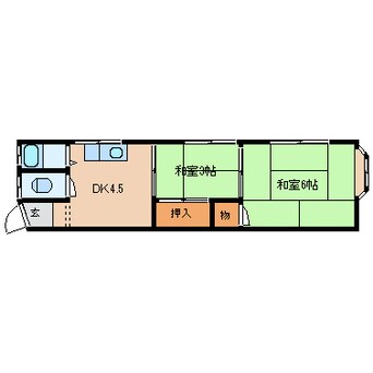 間取図 近鉄難波線・奈良線/生駒駅 徒歩8分 1階 築50年