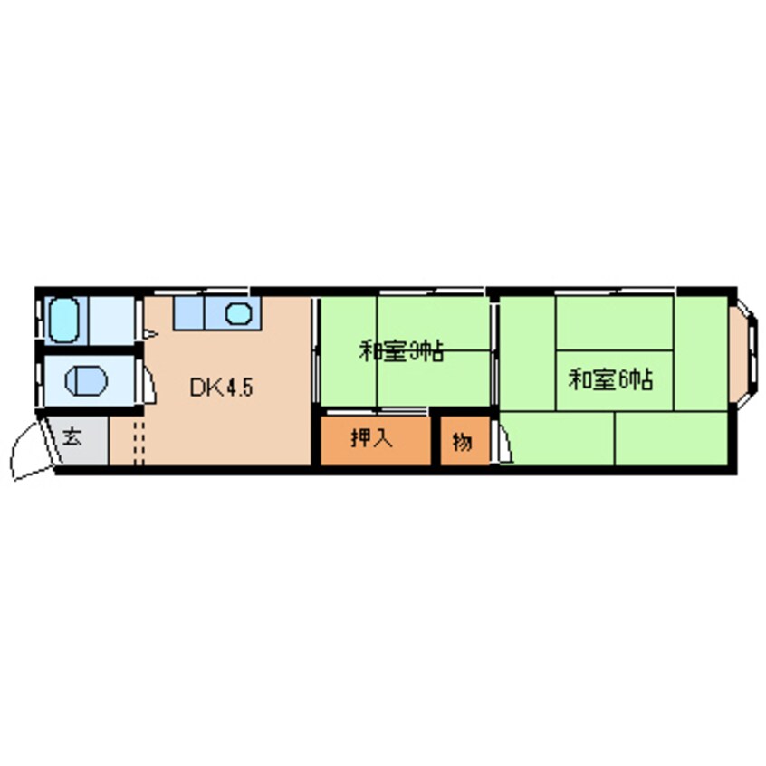 間取図 近鉄難波線・奈良線/生駒駅 徒歩8分 1階 築50年