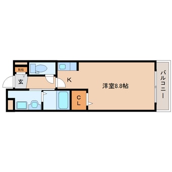 間取図 近鉄難波線・奈良線/東生駒駅 徒歩6分 3階 築14年