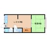 近鉄難波線・奈良線/生駒駅 徒歩15分 2階 築46年 1LDKの間取り