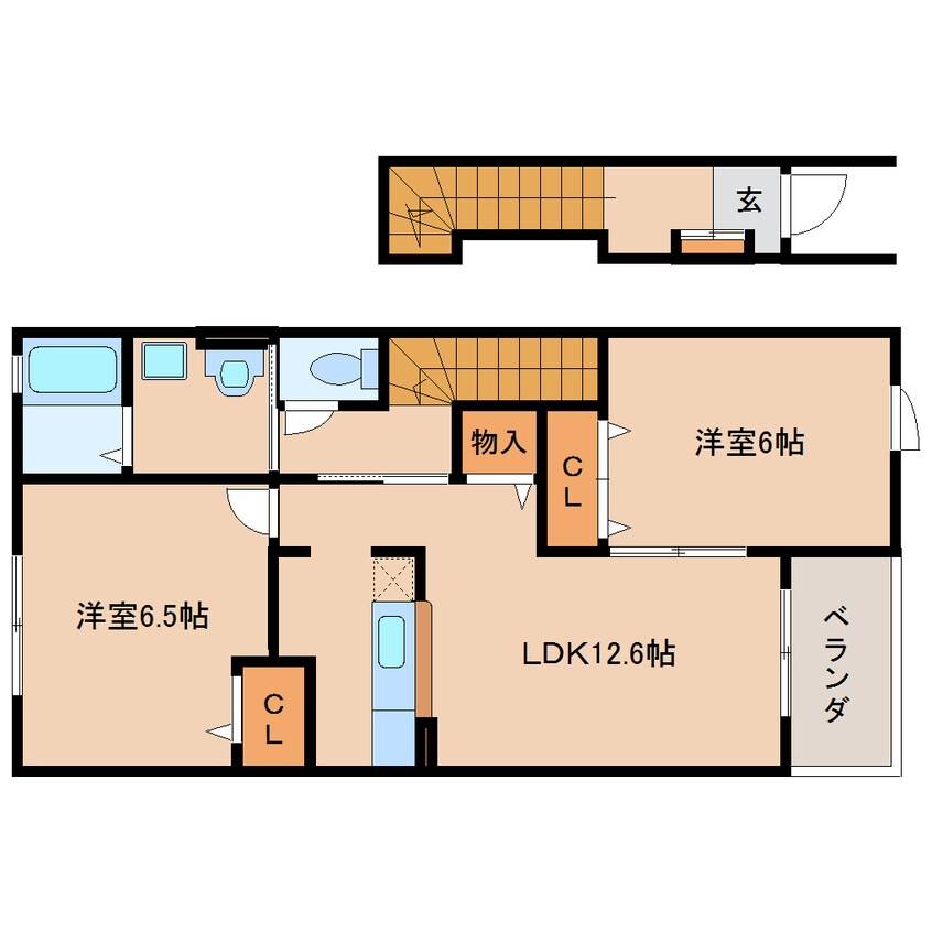 間取図 近鉄難波線・奈良線/生駒駅 バス11分稲倉下車:停歩3分 2階 築13年