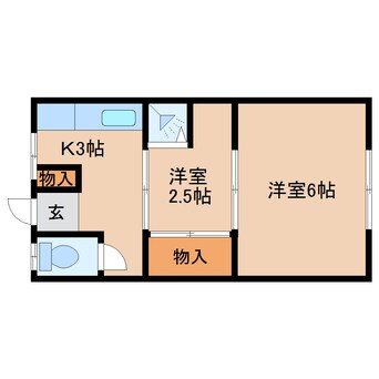 間取図 近鉄難波線・奈良線/生駒駅 徒歩5分 1階 築52年