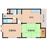 近鉄難波線・奈良線/東生駒駅 徒歩4分 3階 築38年 2DKの間取り