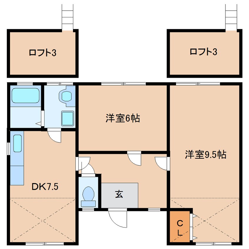 間取図 近鉄難波線・奈良線/生駒駅 徒歩5分 1階 築26年