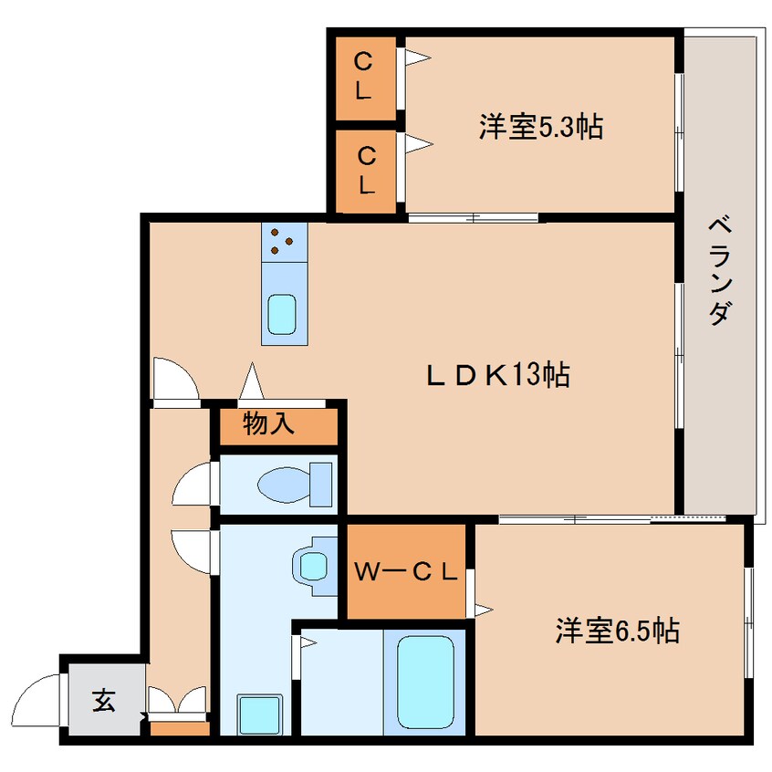 間取図 近鉄難波線・奈良線/生駒駅 徒歩10分 1階 築12年