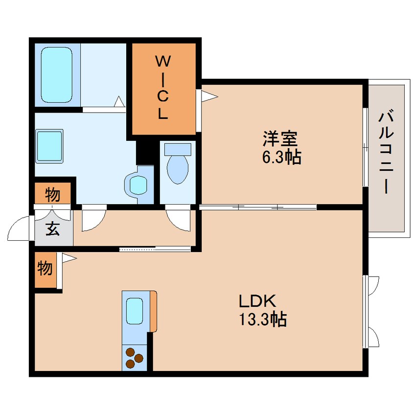 間取図 近鉄難波線・奈良線/生駒駅 徒歩10分 1階 築12年