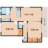 近鉄生駒線/南生駒駅 徒歩10分 1階 築11年 2LDKの間取り