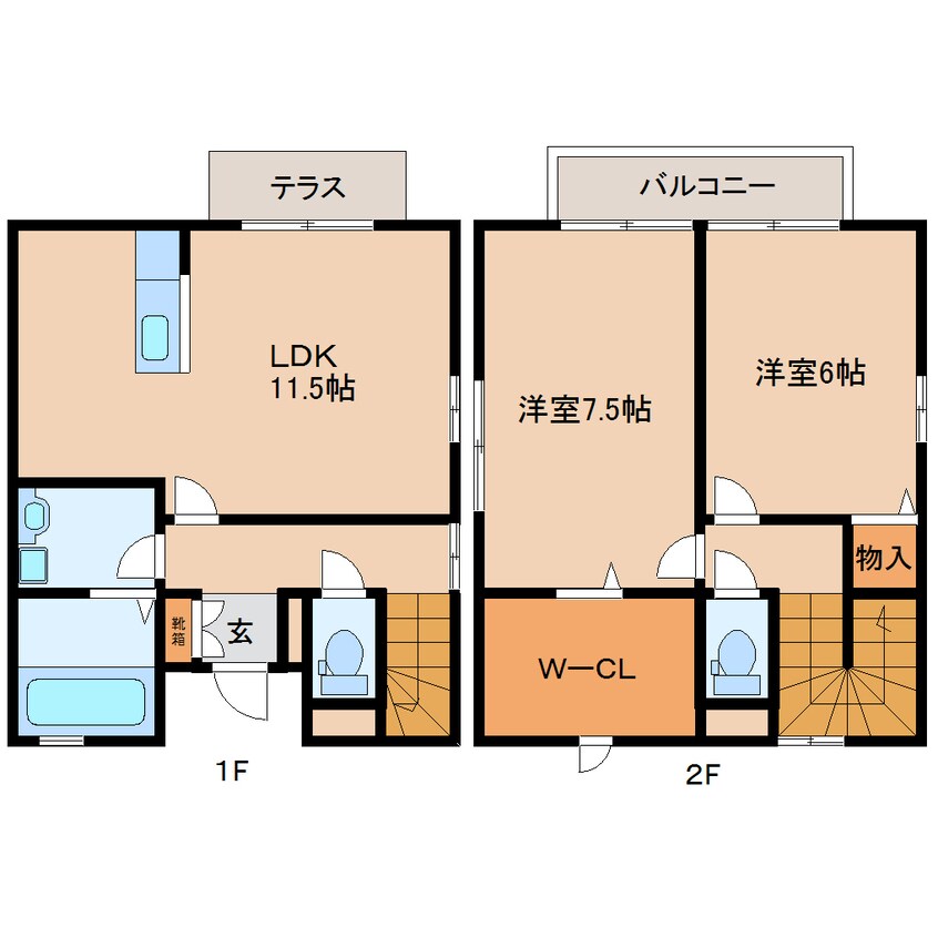 間取図 近鉄難波線・奈良線/東生駒駅 バス12分小瀬下車:停歩5分 1-2階 築16年