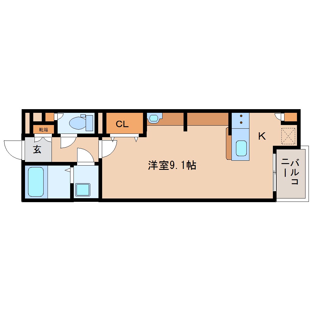 間取り図 近鉄生駒線/一分駅 徒歩5分 1階 築9年