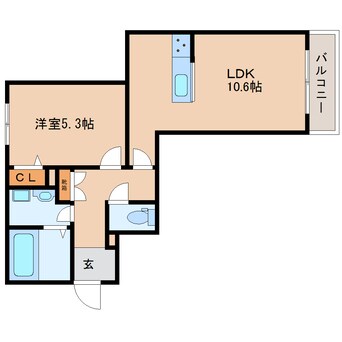間取図 近鉄難波線・奈良線/生駒駅 徒歩4分 3階 築9年