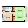 近鉄生駒線/一分駅 徒歩6分 2階 築37年 2DKの間取り