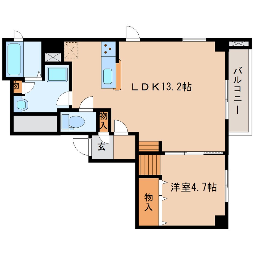 間取図 近鉄難波線・奈良線/生駒駅 徒歩6分 4階 築6年