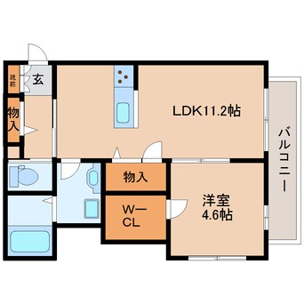 間取図 近鉄難波線・奈良線/生駒駅 徒歩5分 2階 築6年