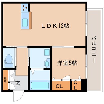 間取図 近鉄難波線・奈良線/生駒駅 徒歩5分 2階 築6年