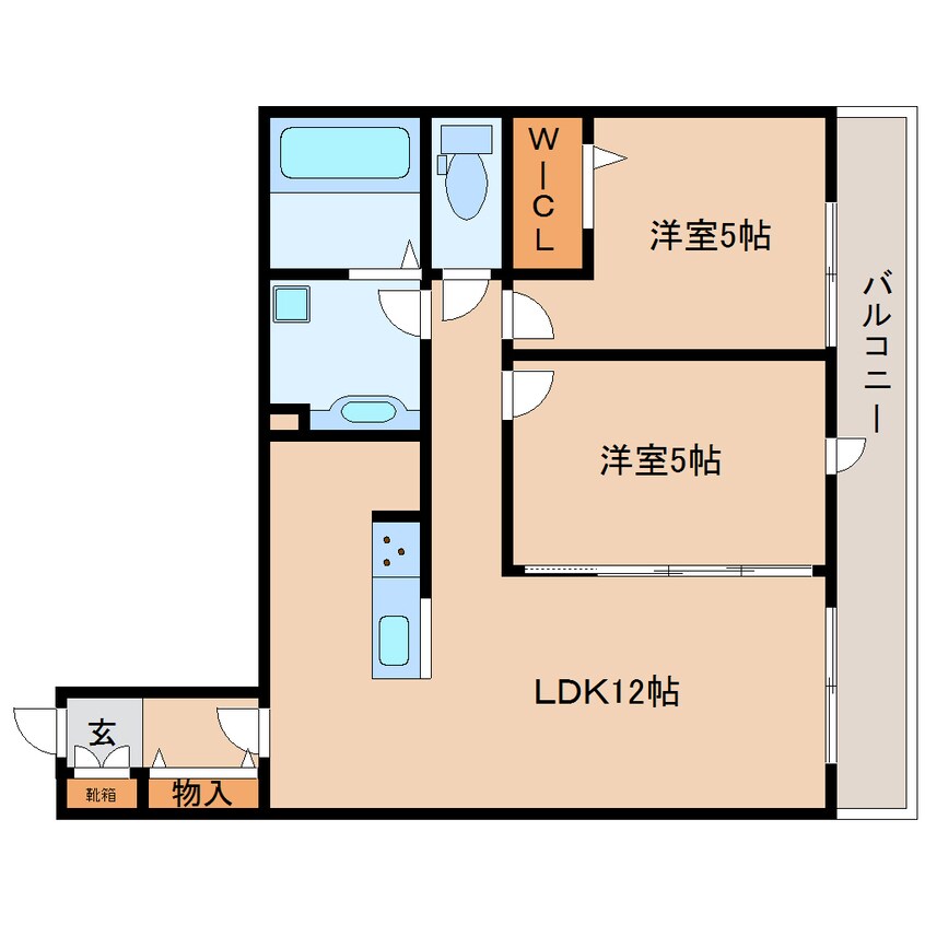 間取図 近鉄生駒線/一分駅 徒歩1分 1階 築6年