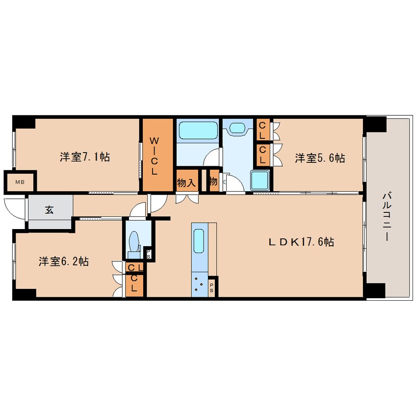 間取図 近鉄難波線・奈良線/東生駒駅 徒歩2分 2階 築15年