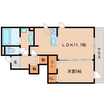 間取図 近鉄生駒線/菜畑駅 徒歩9分 1階 築6年
