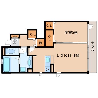 間取図 近鉄生駒線/菜畑駅 徒歩9分 1階 築6年