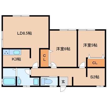 間取図 近鉄難波線・奈良線/生駒駅 徒歩3分 1階 築55年