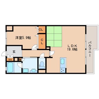 間取図 近鉄けいはんな線/学研奈良登美ケ丘駅 徒歩4分 1階 築8年