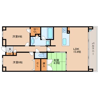 間取図 近鉄難波線・奈良線/生駒駅 徒歩4分 5階 築7年