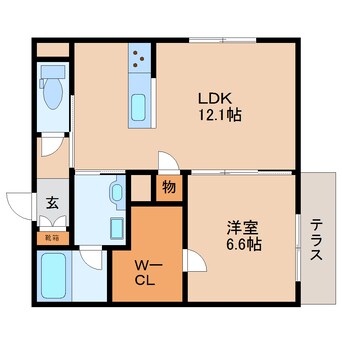 間取図 近鉄難波線・奈良線/生駒駅 徒歩3分 1階 1年未満