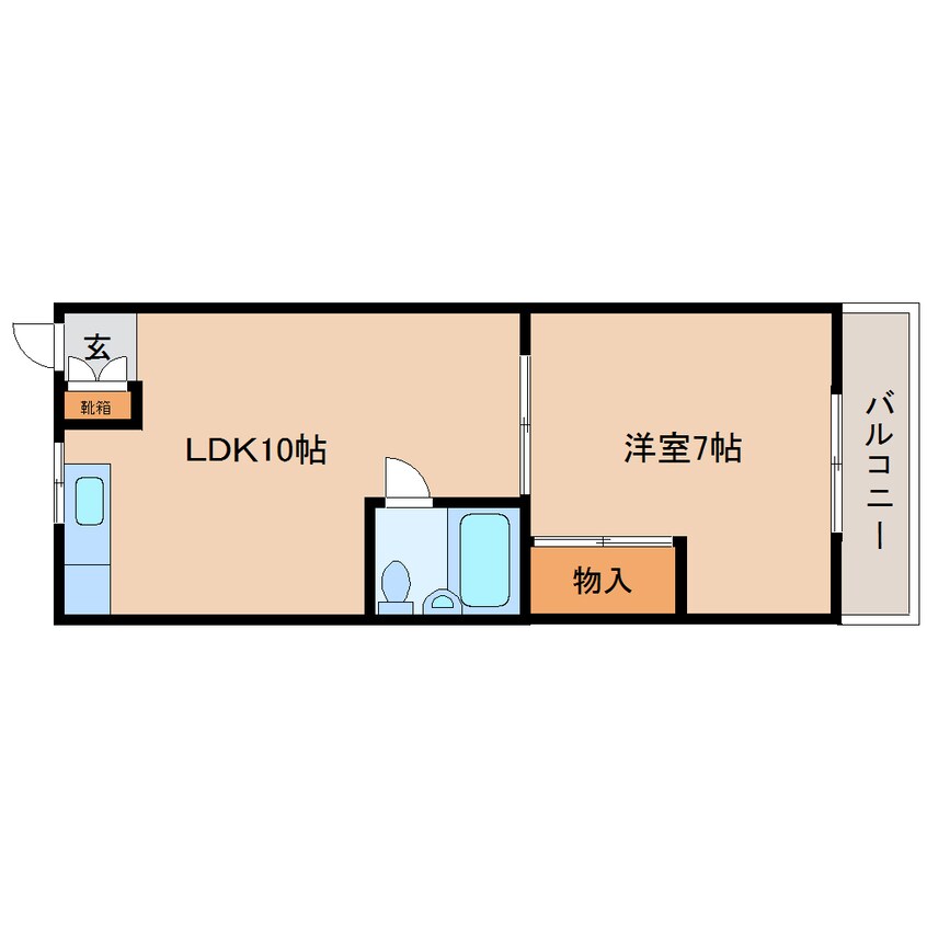 間取図 近鉄難波線・奈良線/生駒駅 バス8分松美台下車:停歩1分 2階 築31年