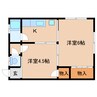 近鉄生駒線/菜畑駅 徒歩5分 2階 築53年 2Kの間取り