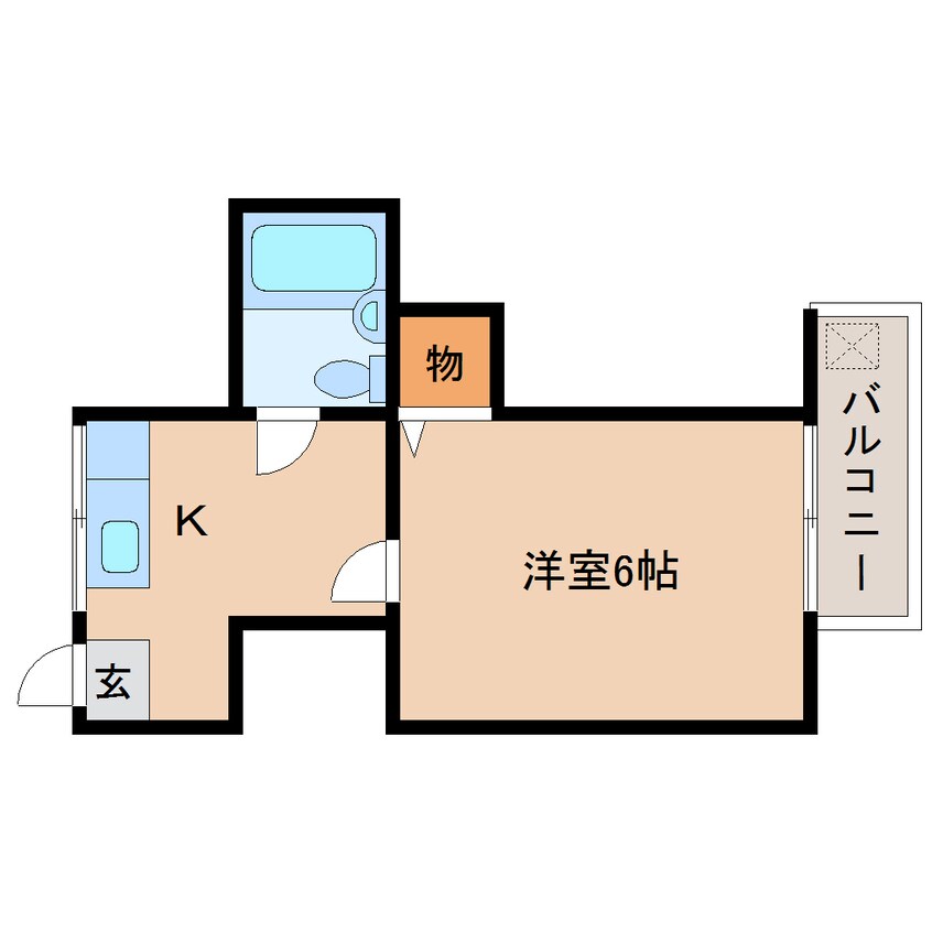 間取図 近鉄難波線・奈良線/生駒駅 徒歩8分 2階 築39年