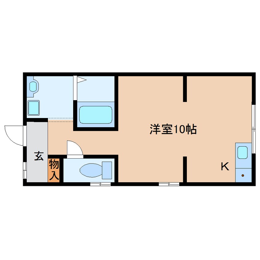 間取図 近鉄難波線・奈良線/生駒駅 徒歩8分 2階 築52年