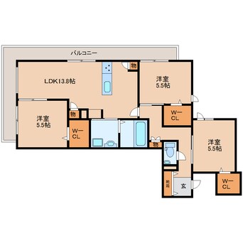 間取図 近鉄難波線・奈良線/生駒駅 徒歩2分 2階 築2年