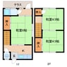 近鉄生駒線/菜畑駅 徒歩3分 1-2階 築50年 3Kの間取り