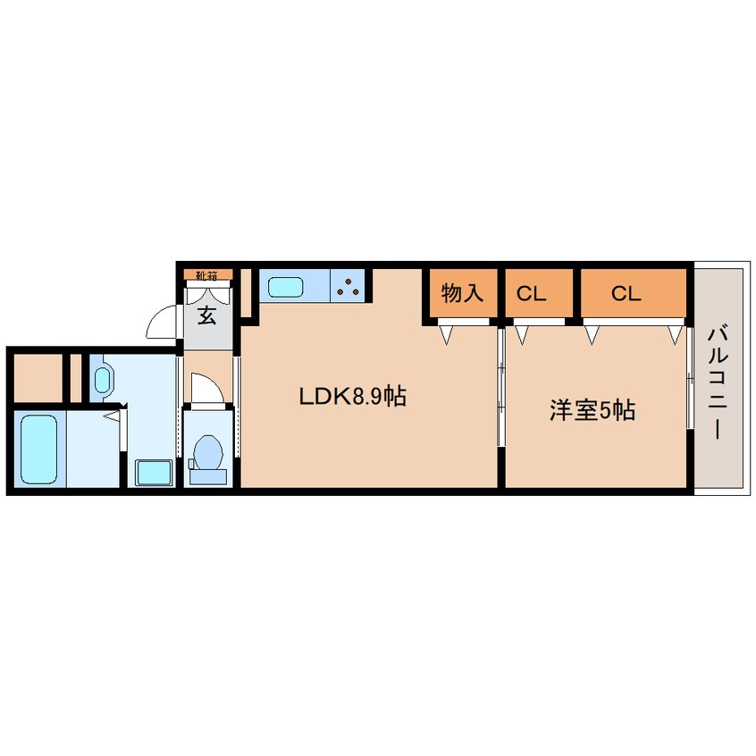 間取図 近鉄生駒線/萩の台駅 徒歩6分 3階 1年未満