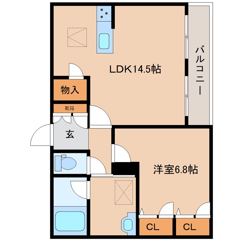 間取図 近鉄難波線・奈良線/生駒駅 徒歩9分 1階 建築中