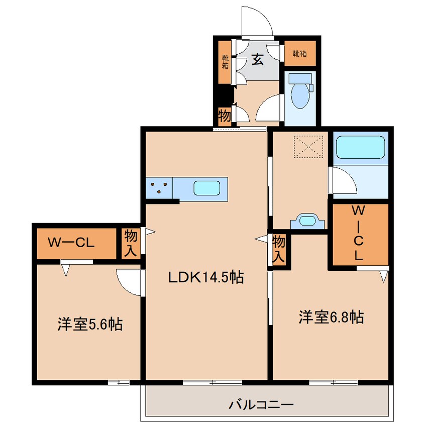 間取図 近鉄難波線・奈良線/生駒駅 徒歩9分 2階 建築中
