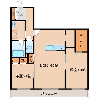 間取図 近鉄難波線・奈良線/生駒駅 徒歩9分 3階 建築中