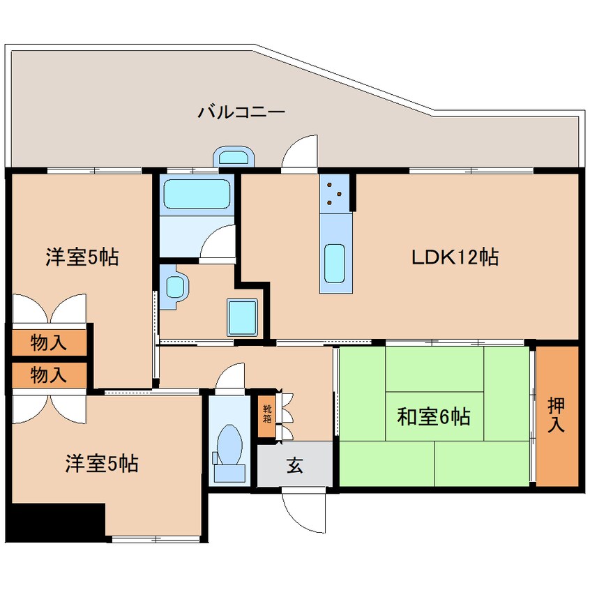 間取図 近鉄難波線・奈良線/東生駒駅 徒歩8分 4階 築23年