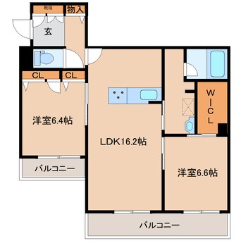 間取図 近鉄難波線・奈良線/生駒駅 徒歩5分 2階 建築中