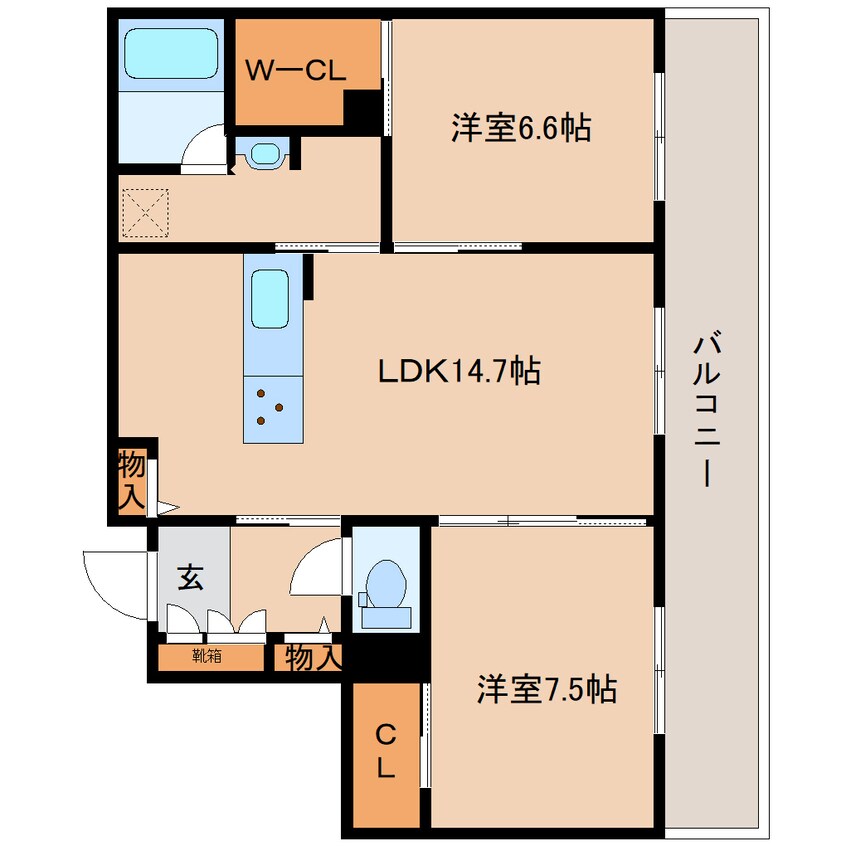 間取図 近鉄難波線・奈良線/生駒駅 徒歩5分 1階 建築中