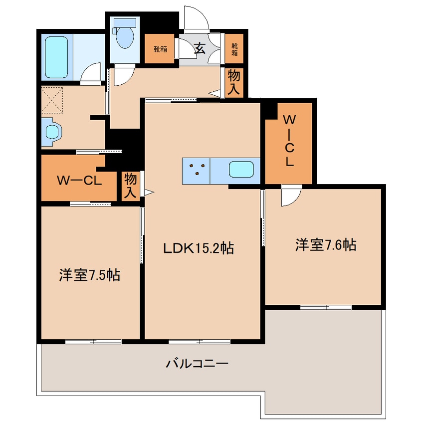 間取図 近鉄難波線・奈良線/生駒駅 徒歩5分 2階 建築中