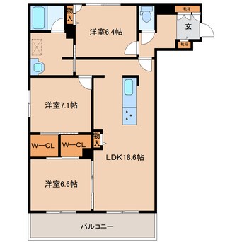 間取図 近鉄難波線・奈良線/生駒駅 徒歩5分 3階 建築中