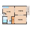 桜井線<万葉まほろば線>/京終駅 徒歩5分 2階 築38年 2DKの間取り
