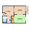 桜井線<万葉まほろば線>/京終駅 徒歩5分 2階 築38年 2DKの間取り