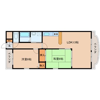 間取図 近鉄難波線・奈良線/近鉄奈良駅 徒歩14分 7階 築26年