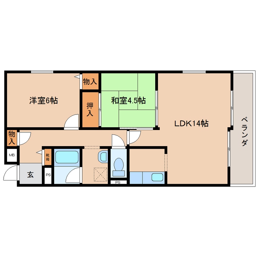 間取図 大和路線・関西本線/奈良駅 徒歩5分 5階 築28年