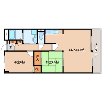 間取図 大和路線・関西本線/奈良駅 徒歩5分 4階 築28年
