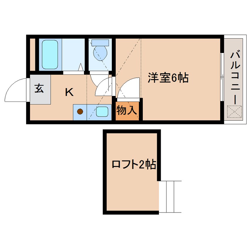 間取図 近鉄難波線・奈良線/近鉄奈良駅 バス11分萩ケ丘町下車:停歩2分 2階 築35年