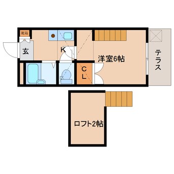 間取図 近鉄難波線・奈良線/近鉄奈良駅 バス11分萩ケ丘町下車:停歩2分 1階 築35年