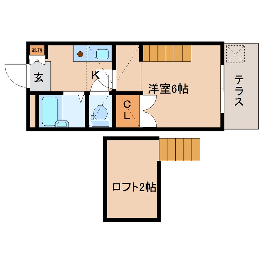 間取図 近鉄難波線・奈良線/近鉄奈良駅 バス11分萩ケ丘町下車:停歩2分 1階 築35年